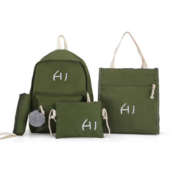 New Three set Grils Letter School Women Backpacks