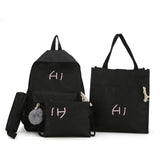 New Three set Grils Letter School Women Backpacks